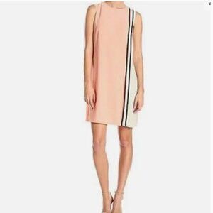 NWT Donna Morgan Sleeveless Piped Shift Dress Aloe Multi Size 14